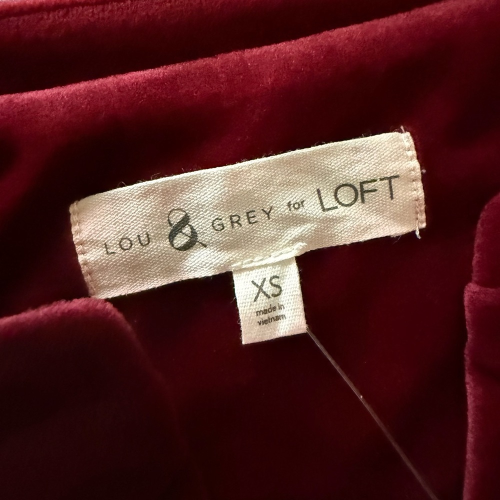 Lou & Grey Women's Velvet Jumpsuit - Deep Wine Red Size XS - Picture 11 of 13